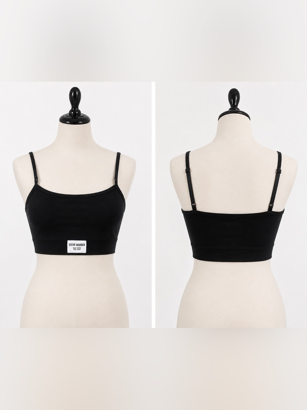 Steve Madden Black Bralette Bra | Size Small | Lounge Basic | Adjustable Straps